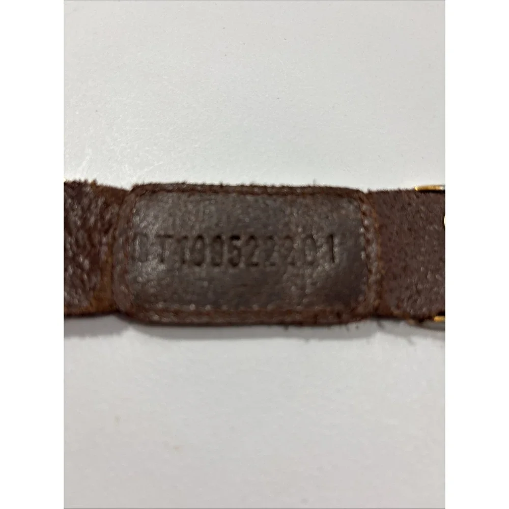 Fossil Vintage Brown Leather Western Concho Link Belt Silver Engraved Plates S